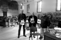 Con il mio editore Giampaolo Salbego e le mie partiture di "Memoriale" (Conservatorio di Bologna, marzo 2015)